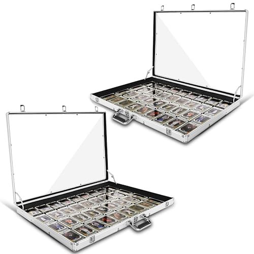 2 Stück Messe-Vitrine – 86,4 x 55,9 cm große Aluminium-Tischvitrine mit Verriegelung für Sammelkarten, Sportkarten, TCG, Schmuck – leicht und tragbar für Ausstellungen, Kongresse und Sammlerstücke 2 Stück Messe-Vitrine – 86,4 x 55,9 cm große Aluminium-Tischvitrine mit Verriegelung für Sammelkarten, Sportkarten, TCG, Schmuck – leicht und tragbar für Ausstellungen, Kongresse und Sammlerstücke von CoJewe