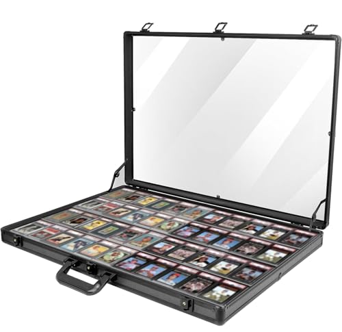 Messevitrine – 86,4 x 55,9 cm große Aluminium-Tischvitrine mit Verriegelung für Sammelkarten, Sportkarten, TCG, Schmuck – leicht und tragbar für Ausstellungen, Kongresse und Sammlerstücke, Schwarz Messevitrine – 86,4 x 55,9 cm große Aluminium-Tischvitrine mit Verriegelung für Sammelkarten, Sportkarten, TCG, Schmuck – leicht und tragbar für Ausstellungen, Kongresse und Sammlerstücke, Schwarz von CoJewe