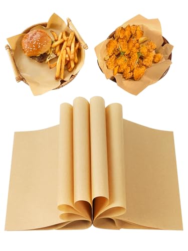 CoKeeSun 120 Blatt Deli Papierblätter, 22 * 22cm Backpapier, Burger Papier, Einschlagpapier Fettdicht, Butterbrotpapier Wiederverwendbar, Wrap Papier für Sandwich, Pommes Frites von CoKeeSun