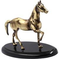Bronze Walking Horse Statue, Desktop Dekor 1 Kg Massiv Messing Figur Und Holzsockel Horsmanship Reiten Pferderennen von CoSafak