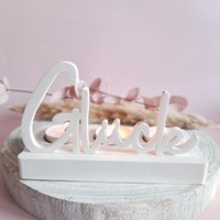 Schriftzug Glück Weiß Einschieber Als Teelichthalter | Geschenk Für Freundin Raysin Deko Kleine Aufmerksamkeit Einzugsgeschenk von CoStBa