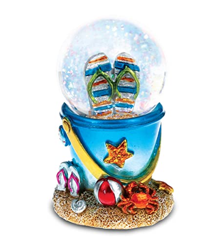 CoTa Global Coole Sommer Sandalen Strand Eimer Schneekugel - Wasserkugel Figur mit funkelndem Glitzer, Sammlerstück Neuheit Ornament für Heimdekoration, für Geburtstage und Valentinstag - 45 mm von CoTa Global