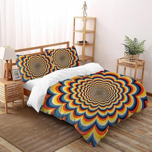 CoVeTviCT BohemianBettbezug-Bettwäsche-Set 3D Jungen Mädchen Kinder 3 Stück Premium Mikrofaser Mit Kissenbezug Mit ReißverschlussDouble（200x200cm） von CoVeTviCT
