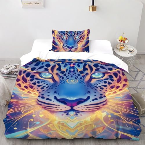 CoVeTviCT Galaxy PanthersBettbezug-Bettwäsche-Set 3D Jungen Mädchen Kinder 2 Stück Premium Mikrofaser Mit Kissenbezug Mit ReißverschlussSingle（135x200cm） von CoVeTviCT