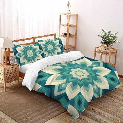 CoVeTviCT geometrischeBettbezug-Bettwäsche-Set 3D Jungen Mädchen Kinder 3 Stück Premium Mikrofaser Mit Kissenbezügen Mit ReißverschlussSuper King（260x220cm） von CoVeTviCT