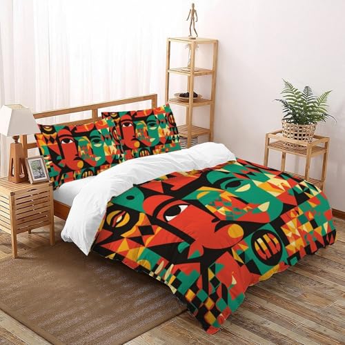 CoVeTviCT geometrischeEinzelbettbezug Bettwäsche Set 3D Jungen Mädchen Kinder 3 Stück Premium Mikrofaser Mit Kissenbezügen Mit ReißverschlussSuper King（260x220cm） von CoVeTviCT