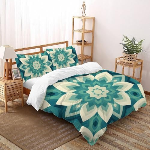 CoVeTviCT geometrischeEinzelbettbezug-Set 3D Jungen Mädchen Kinder 3 Stück Premium Mikrofaser Mit Kissenbezügen Mit ReißverschlussDouble（200x200cm） von CoVeTviCT