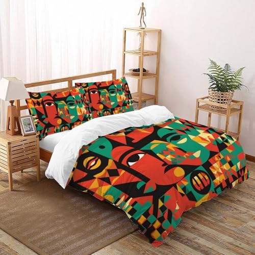 CoVeTviCT geometrischeSet-Bettwäsche-Sets 3D Jungen Mädchen Kinder 3 Stück Premium Mikrofaser Mit Kissenbezug Mit ReißverschlussKing（220x240cm） von CoVeTviCT