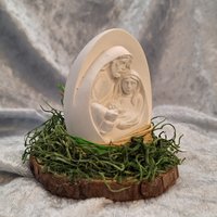 Moderne Krippe Mit Der Heiligen Familie - Handgefertigte Weihnachtliche Deko Aus Keraflott von CoWoWeiSchmuck