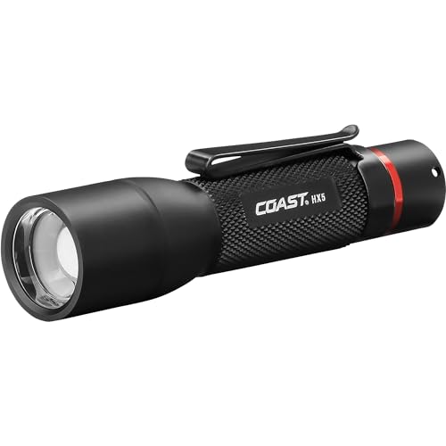 Coast HX5 360 Lumen Fokussierbar LED Taschenlampe in Taschengröße, Schwarz von Coast
