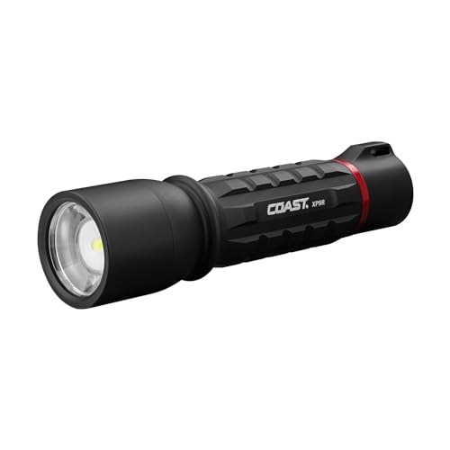 Coast XP9R 1000 Lumen Wiederaufladbare Dual Power LED Taschenlampe in Aluminium, Schwarz von Coast