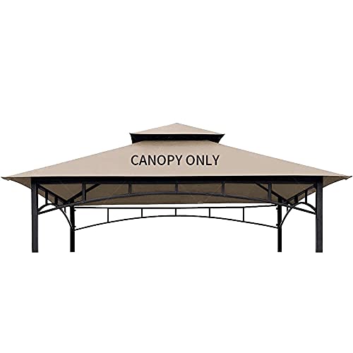 CoastShade 1,5 m x 2,4 m Top Only Grill BBQ Pavillon Dach Dach Doppelstöckiges Ersatzdach Outdoor Pavillon Zelt Dach Oberseite, helles Khaki von CoastShade