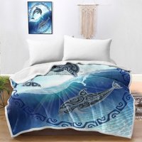 Meeresdelfine Coverlet Ozean Decke Polynesian Bettbezug Oversize Twin Full Queen King Size Bedpread Küsten Sherpa Spread von CoastalPassionStore