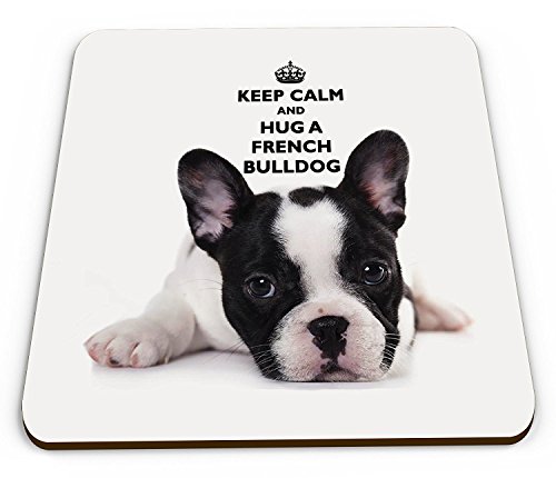 Untersetzer mit „Keep Calm And Hug A French Bulldog“-Aufschrift von Coasters