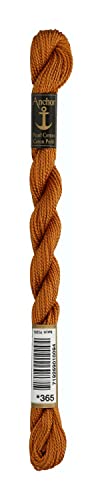 Anchor 4585000-00365 Stickgarne, 100% Baumwolle, cognac, Stärke 5, 21m, 7 Gramm von Anchor