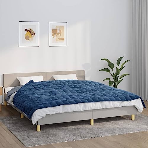 Coavain Blau Gewichtsdecke 11 kg Atmungsaktive Schlafdecke Heavy Blanket Weighted Blankett for Deep Sleep Entspannungsdecke Relaxing Blanket Stoff 155x220 cm von Coavain