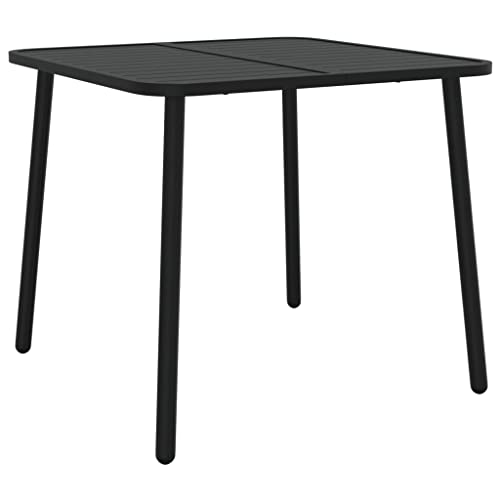 Coavain Gartentisch im Freien Anthrazit 80x80x71 cm Stahl Modernem Stil Multifunktionstisch Praktische Tischplatte Terrasse Esstisch Platzieren für Getränke Snacks Balkontisch Robustes Material von Coavain