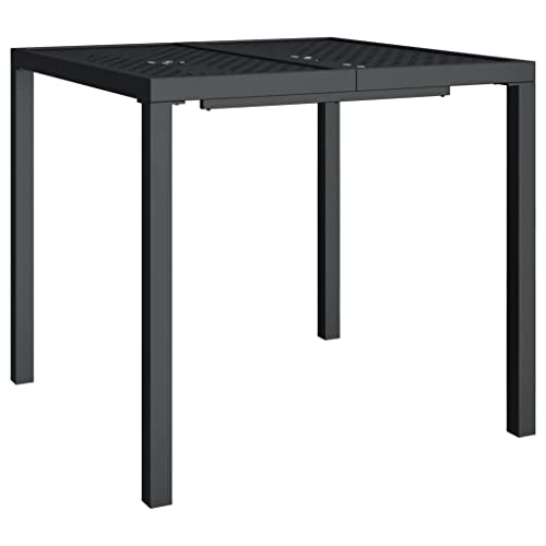 Coavain Gartentisch im Freien Anthrazit 80x80x72 cm Stahl Modernem Stil Multifunktionstisch Praktische Tischplatte Terrasse Esstisch Platzieren für Getränke Snacks Balkontisch Robustes Material von Coavain