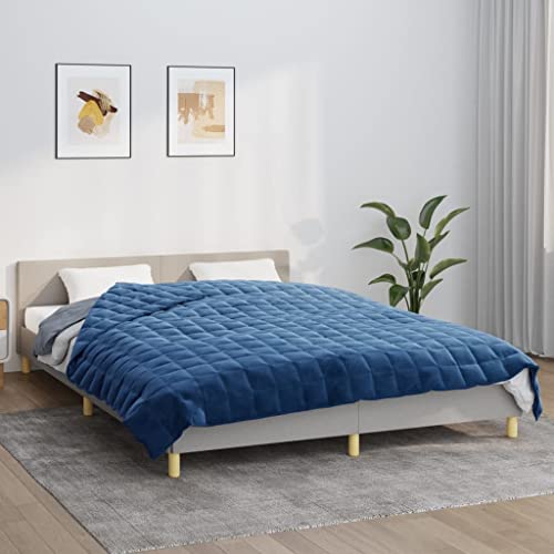 Coavain Gewichtsdecke 220x235 cm Blau 15 kg Entspannungsdecke Atmungsaktive Schlafdecke Weighted Blankett Bettdecke Relaxing Blanket Heavy Blanket for Deep Sleep Stoff von Coavain
