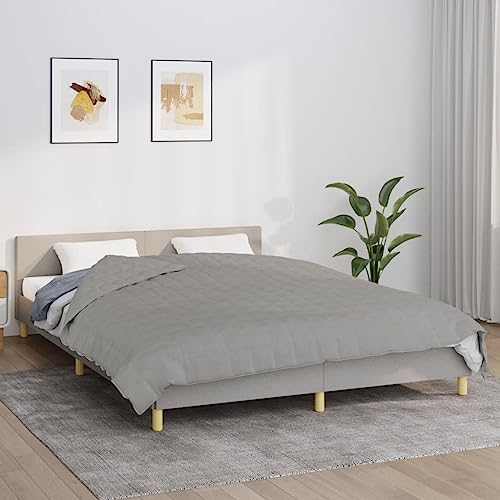 Coavain Gewichtsdecke Entspannungsdecke Weighted Blankett Anti Stress Bettdecke Relaxing Blanket Atmungsaktive Schlafdecke Heavy Blanket for Deep Sleep Grau 15 kg 220x240 cm Stoff von Coavain