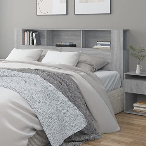Coavain Kopfteil Holzwerkstoff Grau Sonoma 200x18,5x104,5 cm Modernes Design Innendekoration Feuchtigkeitsbeständigkeit Kopfteil-Regal Zusätzlicher Stauraum Schlafzimmermöbel mit Ablagen Coavain Kopfteil Holzwerkstoff Grau Sonoma 200x18,5x104,5 cm Modernes Design Innendekoration Feuchtigkeitsbeständigkeit Kopfteil-Regal Zusätzlicher Stauraum Schlafzimmermöbel mit Ablagen von Coavain