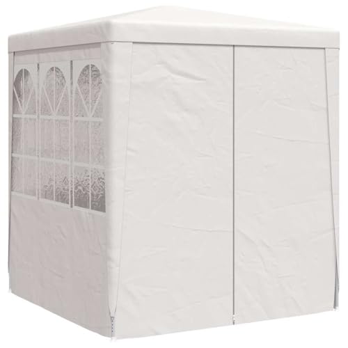 Coavain Pavillon mit Seitenwänden 2,5x2,5 m Weiß 90 g/m² Partyzelt UV- und Wasserbeständig Gartenpartys Einfach zu Montieren Gartenpavillon Robuster Rahmen Zelt Treffen und Partys im Freien von Coavain