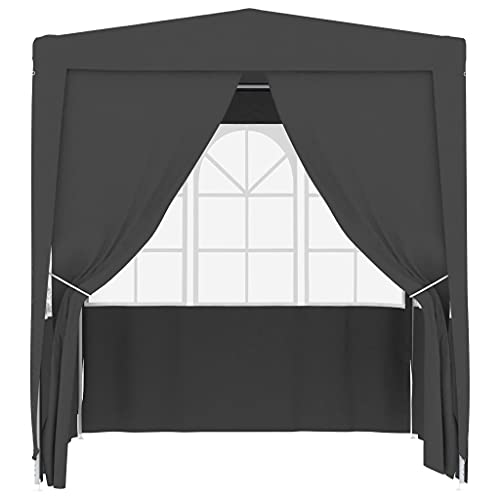 Coavain Pavillon mit Seitenwänden 2,5x2,5m Anthrazit 90 g/m² Partyzelt UV- und Wasserbeständig Gartenpartys Einfach zu Montieren Gartenpavillon Robuster Rahmen Zelt Treffen und Partys im Freien von Coavain