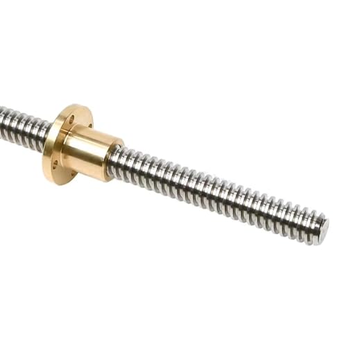 Coavoo 1 Stück T8 8mm T8 x 8 Tr8x8 Gewindespindel 400 mm Länge mit T8 Messingmutter (Acme Gewinde, Leitspindel Durchmesser: 8 mm, Steigung :2mm, Blei 8 mm, 4 Start) Verwendet in 3D Drucker Z-Achse von Coavoo