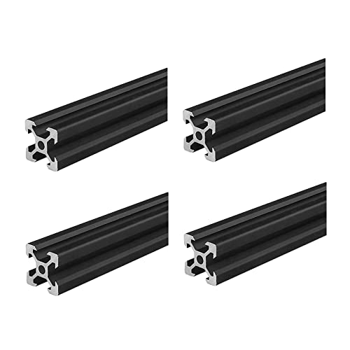 Coavoo AluProfil 2020 Alu Profil 200mm V Typ Schwarz Aluminium Profile 20x20 Europäischer Standard Eloxierte Linearschiene Extrusion 4 Stück, für DIY 3D Drucker und CNC von Coavoo