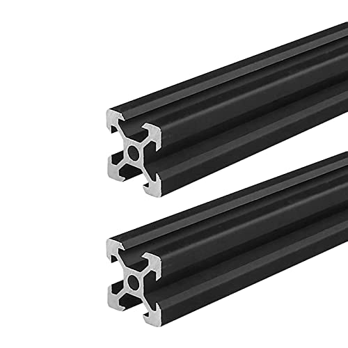 Coavoo AluProfil 2020 Alu Profil 500mm V Typ Schwarz Aluminium Profile 20x20 Europäischer Standard Eloxierte Linearschiene Extrusion 2 Stück, für DIY 3D Drucker und CNC von Coavoo