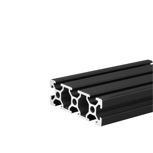 Coavoo AluProfil 2060 Alu Profil 500mm T Typ Schwarz Aluminium Profile 20x60 Europäischer Standard Eloxierte Linearschiene Extrusion 1 Stück, für DIY 3D Drucker und CNC von Coavoo