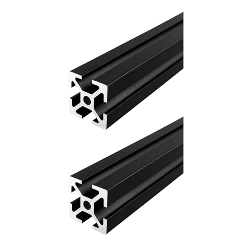 Coavoo AluProfil 2525 Alu Profil 1340mm T Typ Schwarz Aluminium Profile 25x25 Europäischer Standard Eloxierte Linearschiene Extrusion 2 Stück, für DIY 3D Drucker und CNC von Coavoo