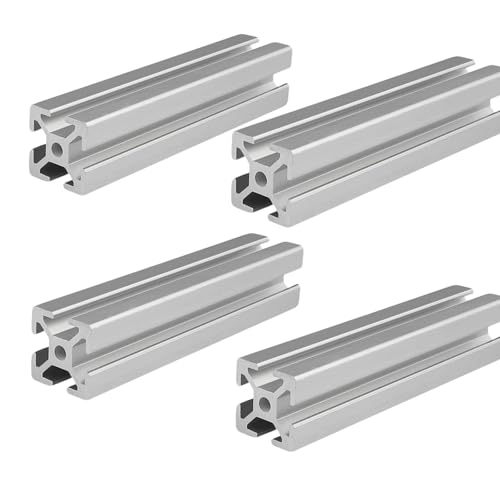 Coavoo AluProfil 2525 Alu Profil 320mm T Typ Silberfarbig Aluminium Profile 25x25 Europäischer Standard Eloxierte Linearschiene Extrusion 4 Stück, für DIY 3D Drucker und CNC von Coavoo