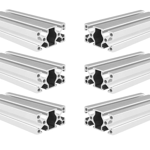 Coavoo AluProfil 2550 Alu Profil 330mm T Typ Silberfarbig Aluminium Profile 25x50 Europäischer Standard Eloxierte Linearschiene Extrusion 6 Stück, für DIY 3D Drucker und CNC von Coavoo