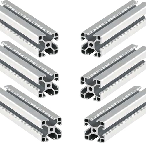 Coavoo AluProfil 3838 Alu Profil 320mm T Typ Silberfarbig Aluminium Profile 38x38 Europäischer Standard Eloxierte Linearschiene Extrusion 6 Stück, für DIY 3D Drucker und CNC von Coavoo