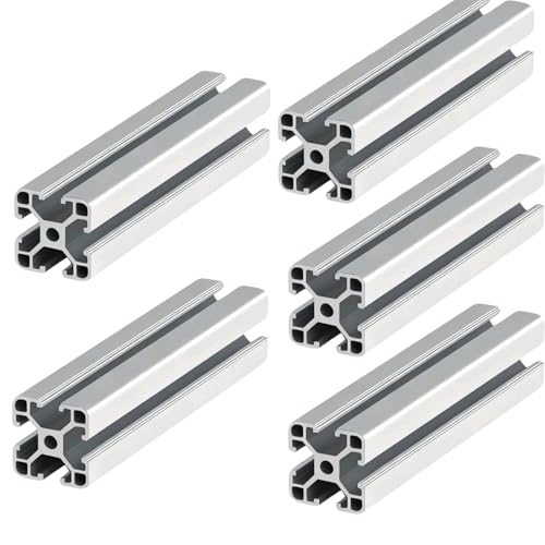 Coavoo AluProfil 3838 Alu Profil 360mm T Typ Silberfarbig Aluminium Profile 38x38 Europäischer Standard Eloxierte Linearschiene Extrusion 5 Stück, für DIY 3D Drucker und CNC von Coavoo