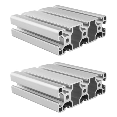 Coavoo AluProfil 40120 Alu Profil 2600mm T Typ Silberfarbig Aluminium Profile 40x120 Europäischer Standard Eloxierte Linearschiene Extrusion 2 Stück, für DIY 3D Drucker und CNC Coavoo AluProfil 40120 Alu Profil 2600mm T Typ Silberfarbig Aluminium Profile 40x120 Europäischer Standard Eloxierte Linearschiene Extrusion 2 Stück, für DIY 3D Drucker und CNC von Coavoo
