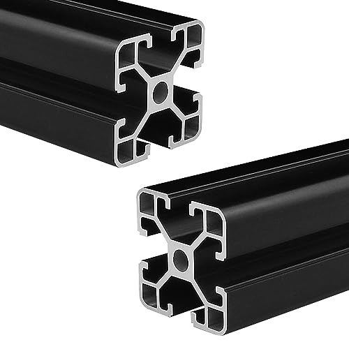 Coavoo AluProfil 4040 Alu Profil 180mm T Typ Schwarz Aluminium Profile 40x40 Europäischer Standard Eloxierte Linearschiene Extrusion 2 Stück, für DIY 3D Drucker und CNC von Coavoo