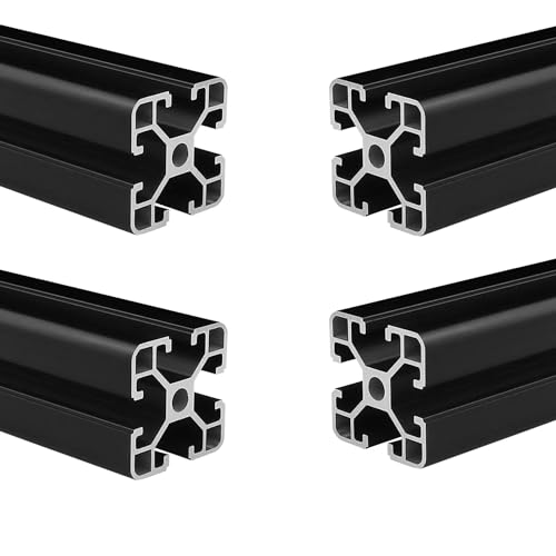 Coavoo AluProfil 4040 Alu Profil 400mm T Typ Schwarz Aluminium Profile 40x40 Europäischer Standard Eloxierte Linearschiene Extrusion 4 Stück, für DIY 3D Drucker und CNC von Coavoo