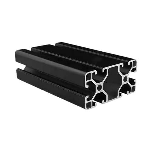 Coavoo AluProfil 4080 Alu Profil 800mm T Typ Schwarz Aluminium Profile 40x80 Europäischer Standard Eloxierte Linearschiene Extrusion 1 Stück, für DIY 3D Drucker und CNC von Coavoo