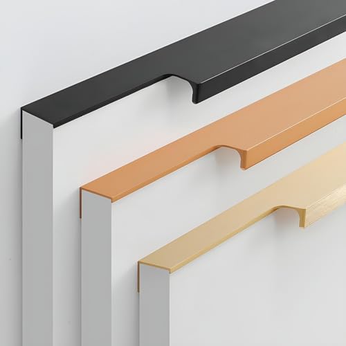 Coayuou 2 Stück Set Möbel Griffe Schrankgriffe Aus Aluminiumlegierung Kleiderschrank Griffe L: 30/40/50/60/80/100/150cm Küchengriffe Modernes Design Für Küchen Badezimmer Und Möbel(Schwarz,L:30cm) von Coayuou