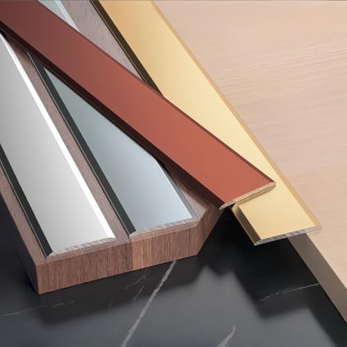Coayuou Abdeckleiste 90cm* 3 Stück Boden Übergangsschiene Alu Flachstange Übergangsprofil Extra Breit Für Saubere Übergänge Zwischen Räumen Für Wohnzimmer, Schlafzimmer & Flur(Gold,10mm) von Coayuou