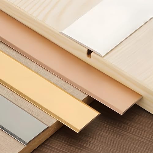 Coayuou Abdeckleiste 90cm* 3 Stück Übergangsleiste Flach Alu Leiste Einfach Zu Montieren Küche Abschlussleiste Arbeitsplatte Für Jeden Bodenübergang, Einfache Installation Ohne Bohren(Schwarz,50mm) von Coayuou