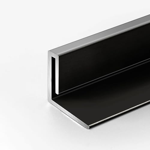 Coayuou Abschlussleiste Boden 100cm* 2 Stück Laminat Übergangsprofil Fliesenprofil Edelstahl Robust, Pflegeleicht Abschlussprofil Für Feinsteinzeug, Ideal Für Wand & Boden(Black,8mm) von Coayuou