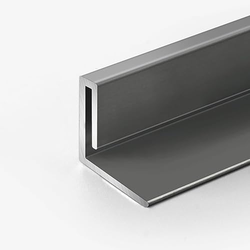 Coayuou Abschlussleiste Boden 100cm* 2 Stück Laminat Übergangsprofil Fliesenprofil Edelstahl Robust, Pflegeleicht Abschlussprofil Für Feinsteinzeug, Ideal Für Wand & Boden(Gray,15mm) von Coayuou