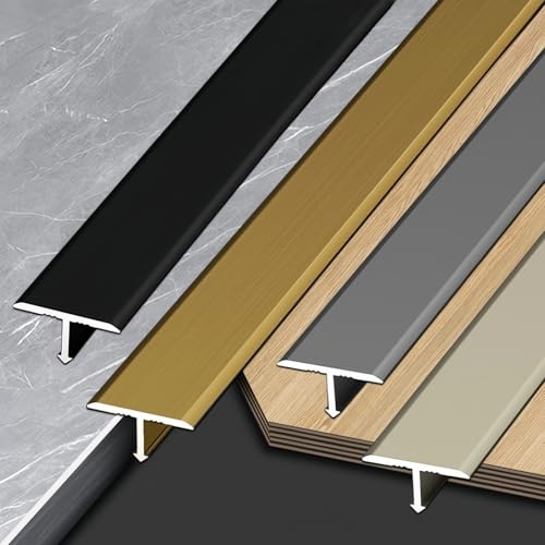 Coayuou Abschlussleiste T-profil Alu T Profil 100cm* 3 Stück Tür Leiste Boden Für Saubere Bodenübergänge Zwischen Fliesen, Laminat Und Parkett(Silber,6mm) von Coayuou