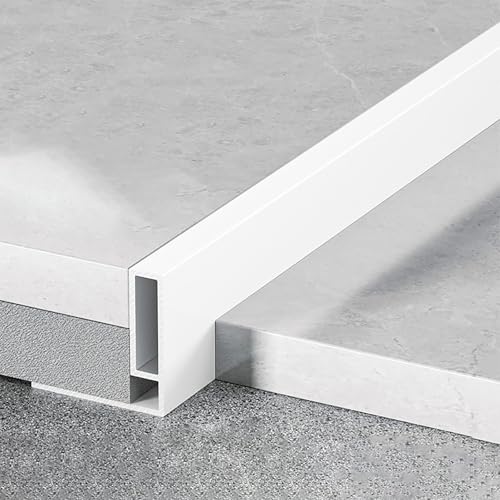 Coayuou Abschlussprofil Übergangsleisten 100cm* 2 Stück Profilleiste Alu Rostfrei & Modern Saubere Kantenabschlüsse Im Badezimmer Oder In Der Küche Ohne Werkzeug(Weiß,25 * 7mm) von Coayuou