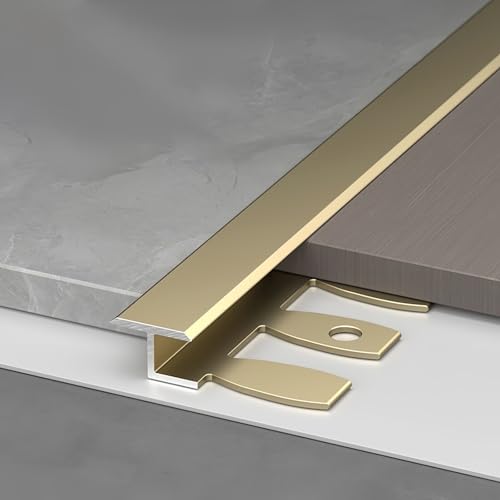 Coayuou Fliesenabschlussprofil 90cm* 3 Stück Aus Aluminium Biegbar Treppenstufen Verkleidung Einfach Zuschneidbar Für Geschwungene Flächen, Treppenverkleidungen & DIY-Projekte(Gold,18mm) von Coayuou