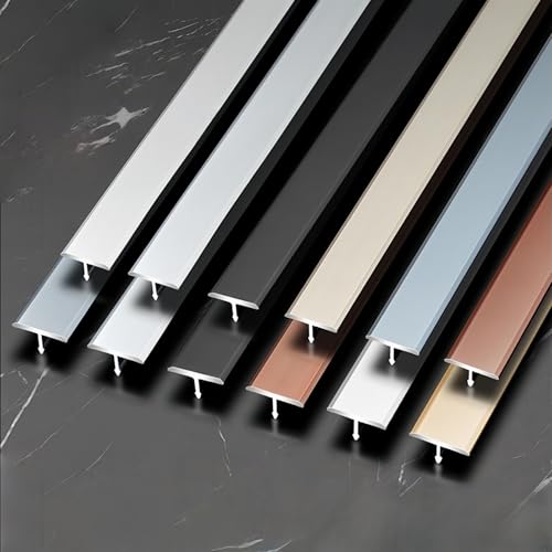 Coayuou Fußboden Leisten Aus Aluminium 90cm* 3 Stück Uebergangsleisten T-Profil Türleiste Boden Türübergangsschiene Für Haus & Wohnung(Schwarz,8mm) von Coayuou
