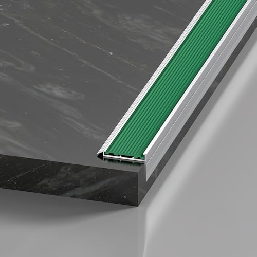 Coayuou Gripstreifen Treppe Aluminium Treppenstufen Außentreppe 100cm*3 Stück Treppenleisten Gummi Einfach Zu Montieren Für Ihre Treppen, Schnell Und Einfach Montiert(Grün,50 * 20mm) von Coayuou